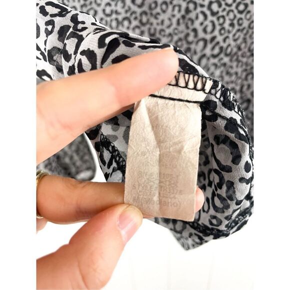 Audrey 3+1 Sheer Leopard Blouse with Eyelash Lace M - Picture 5 of 8